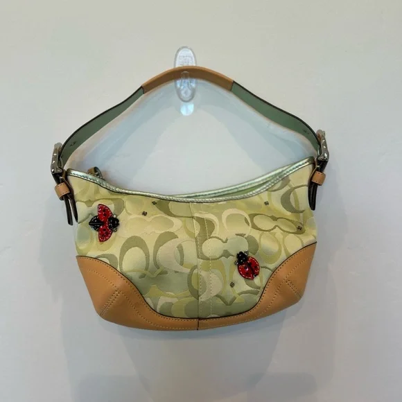 Coach Ladybug Tan and Green Women's Bag - Picture 1 of 10